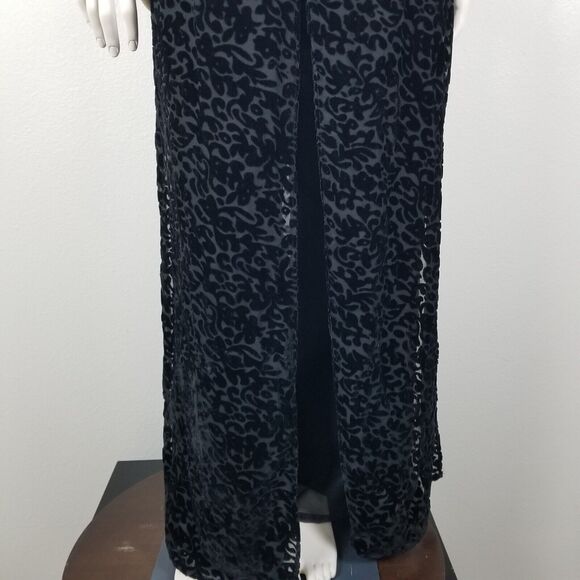 JR Nites By Caliendo Y2K 90s Flowy Sheer Velvet Pattern Party Prom Pants Size 10 - Picture 5 of 16